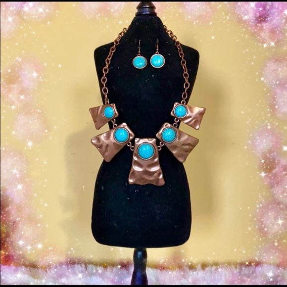 Turquoise Fashion Jewelry Set OS NWOT - Picture 1 of 2